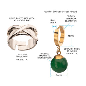 Dragon Ball Super Potara Earring and Time Ring Set