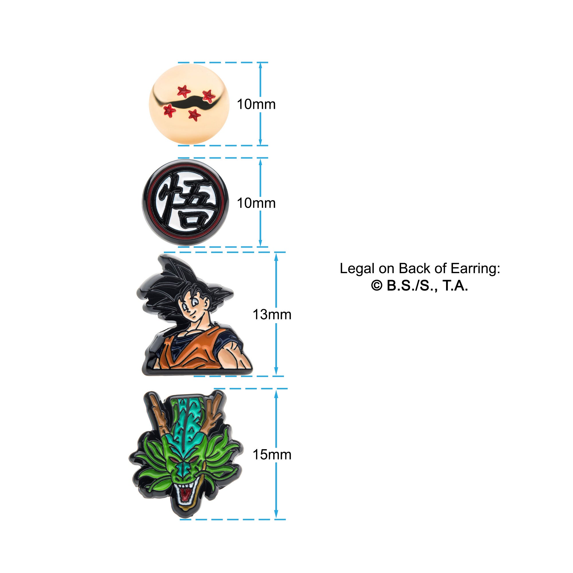 Dragon Ball Z Earrings Set (4pcs) - Jewelry Brands Shop