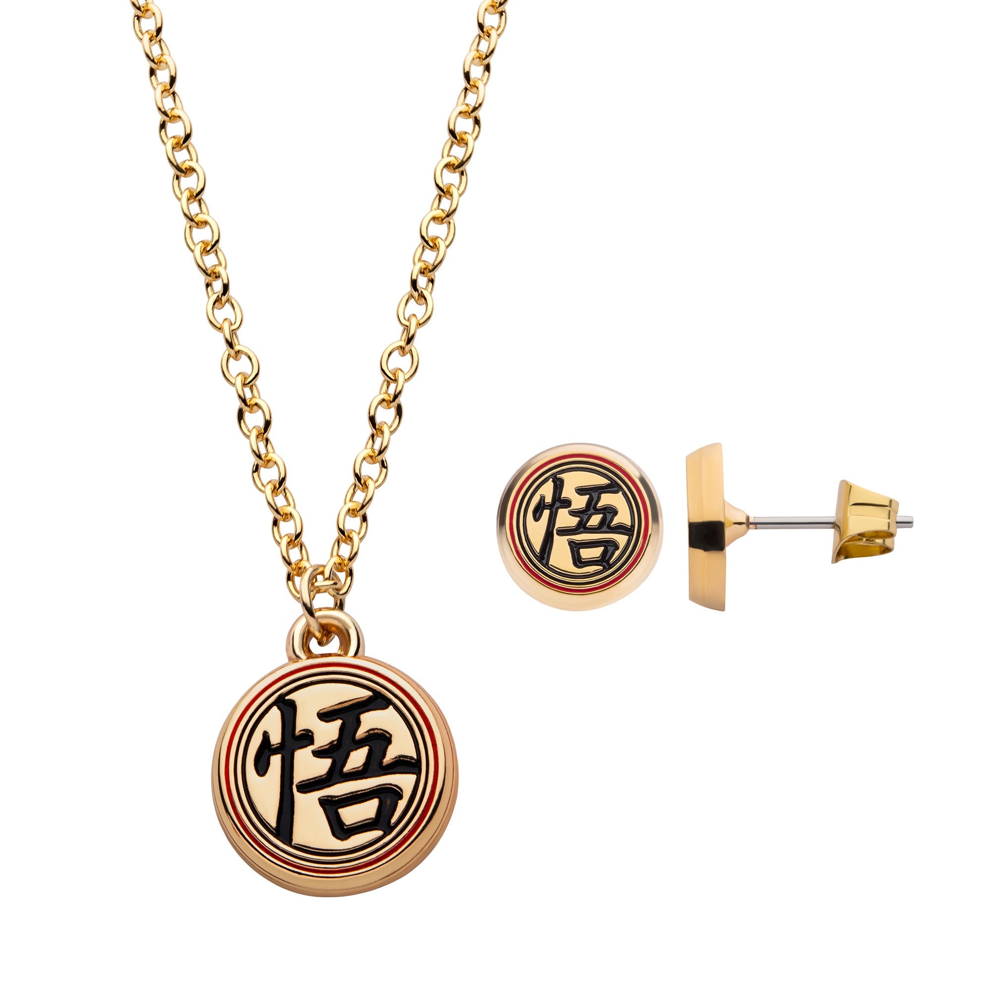 Dragon Ball Z Kanji Necklace Earring Set – Jewelry Brands Shop
