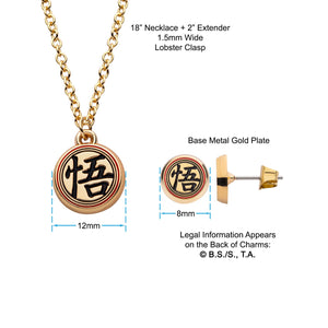 Dragon Ball Z Kanji Necklace & Earring Set - Jewelry Brands Shop