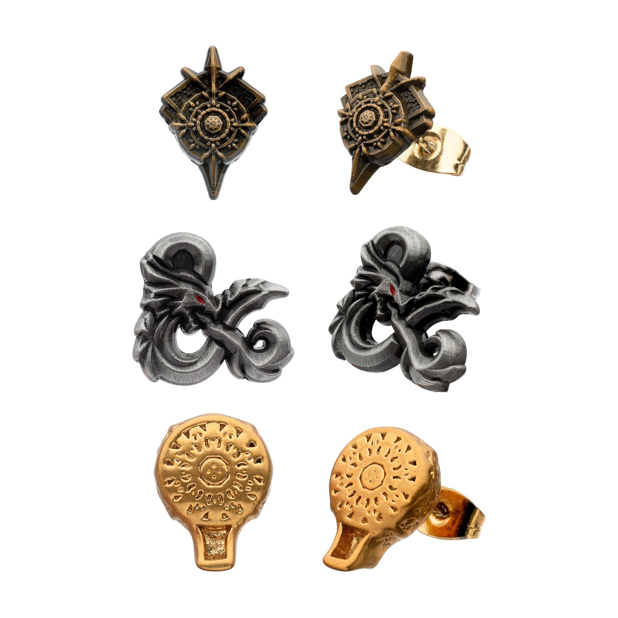 Dungeons and Dragons: 3D Stud Earrings Set (3 pairs) - Jewelry Brands Shop