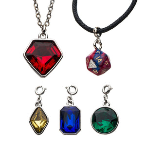 Dungeons & Dragons 3D Dice with Interchangeable Charm Necklace Set - Jewelry Brands Shop