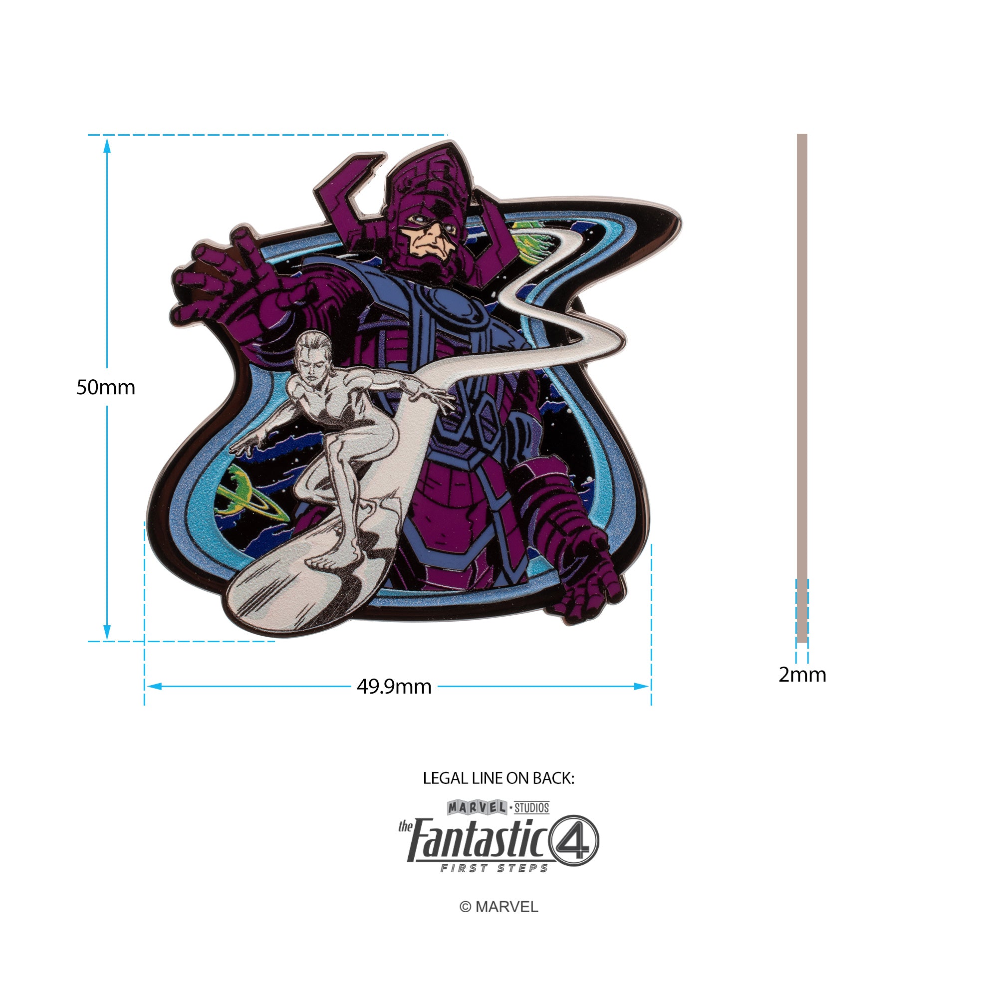 Galactus &amp; Silver Surfer with Glow Enamel Pin