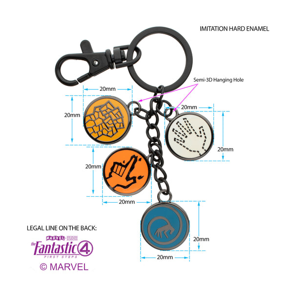 Marvel The Fantastic Four Enamel Icon Keychain – Collectible Superhero Charms