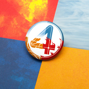 The Fantastic Four: First Steps Movie Four Logo Button Pin