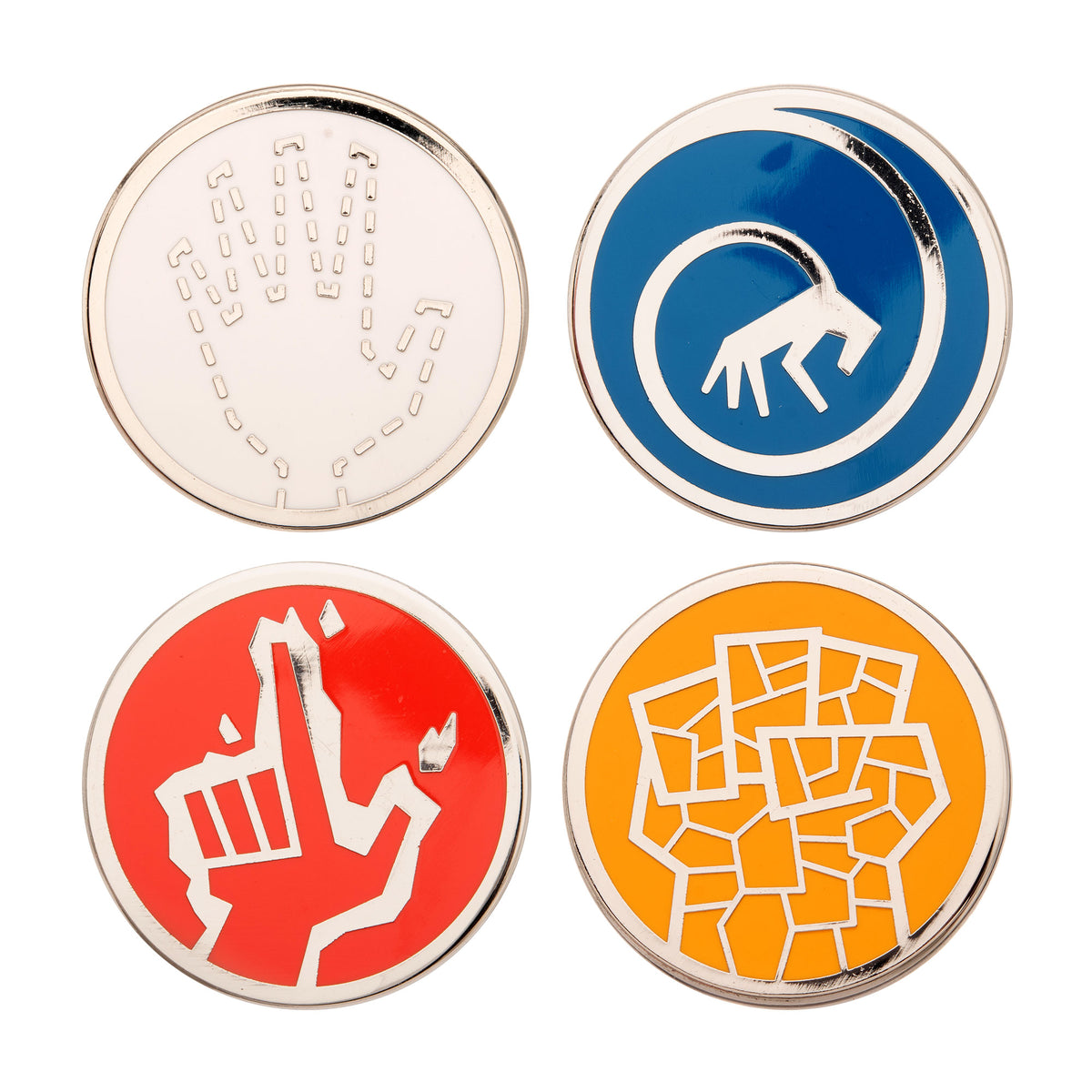 Marvel The Fantastic Four: Movie Symbols Enamel Pin Set – 4-Piece Collectible Team Pins