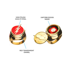 DC Comics Flash Ring with Costume Flip Lid Ring