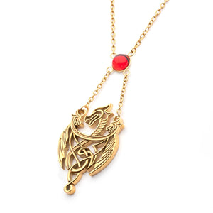 Game Of Thrones: House Of The Dragon 3 Dragon Pendant With Gem Necklace - Jewelry Brands Shop