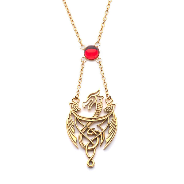 Game Of Thrones: House Of The Dragon 3 Dragon Pendant With Gem Necklace