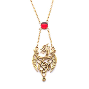 Game Of Thrones: House Of The Dragon 3 Dragon Pendant With Gem Necklace - Jewelry Brands Shop