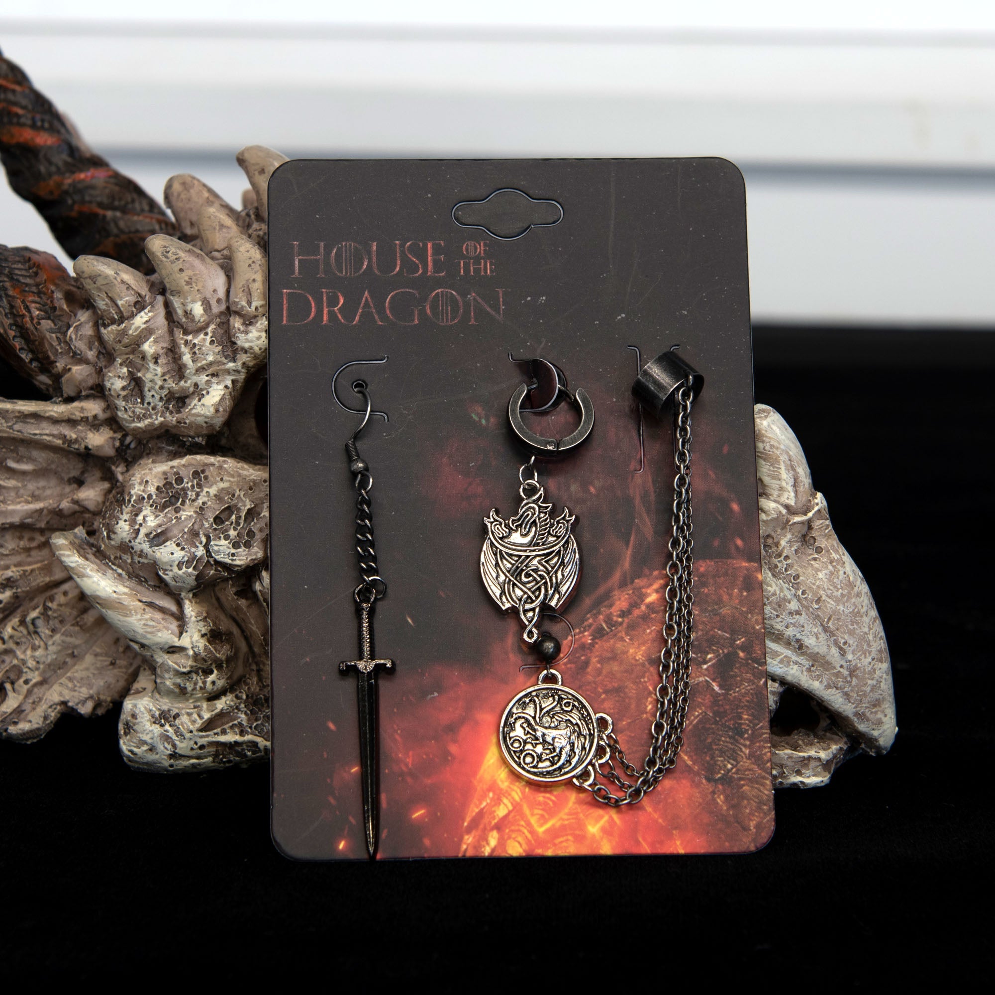 Game Of Thrones: House Of The Dragon Targaryen Dragon Mismatched Earrings Set - Jewelry Brands Shop