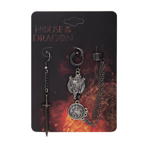 Game Of Thrones: House Of The Dragon Targaryen Dragon Mismatched Earrings Set - Jewelry Brands Shop