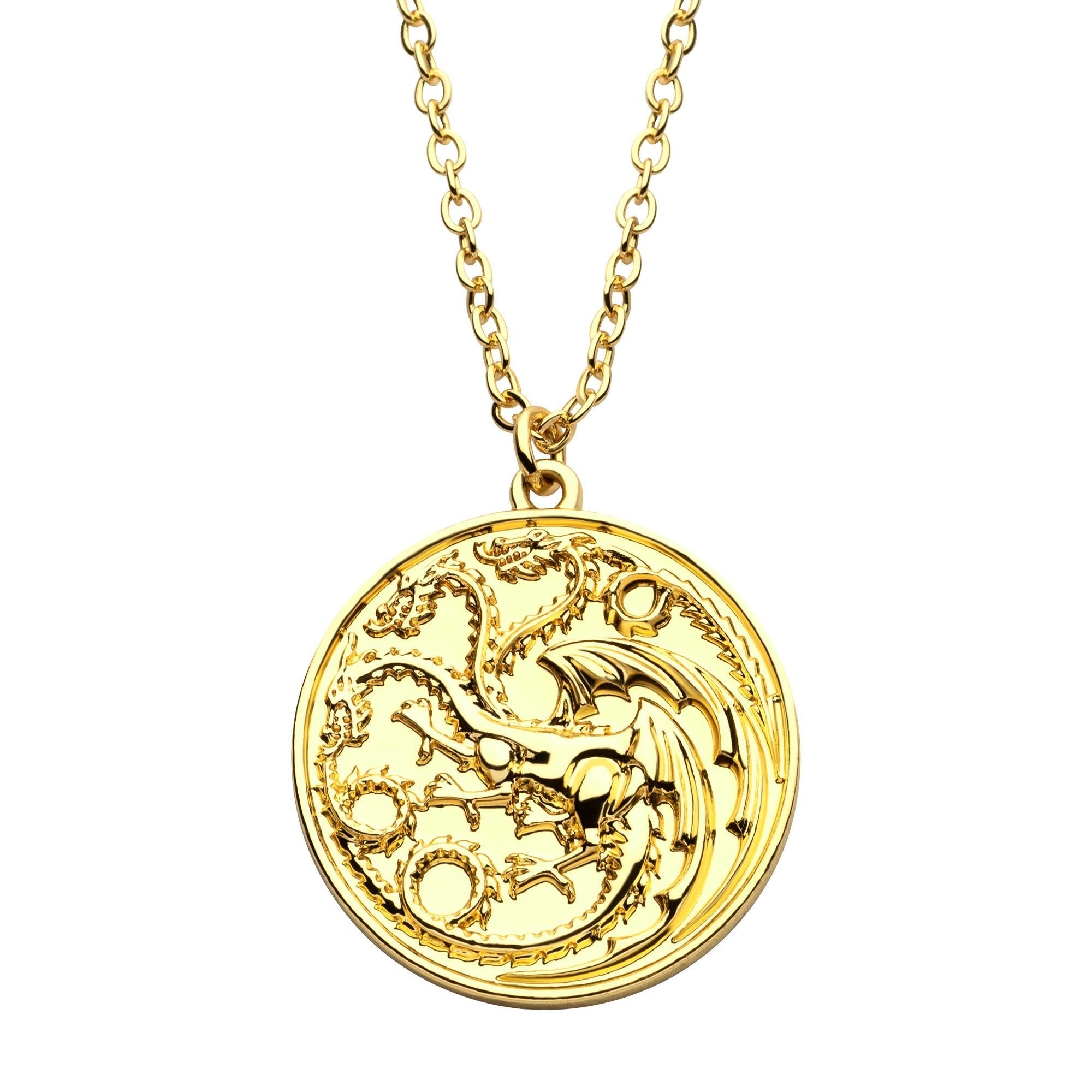 Game Of Thrones: House of the Dragon Targaryen Gold Pendant Necklace - Jewelry Brands Shop