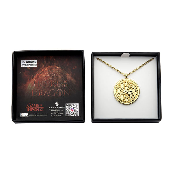 Game Of Thrones: House of the Dragon Targaryen Gold Pendant Necklace