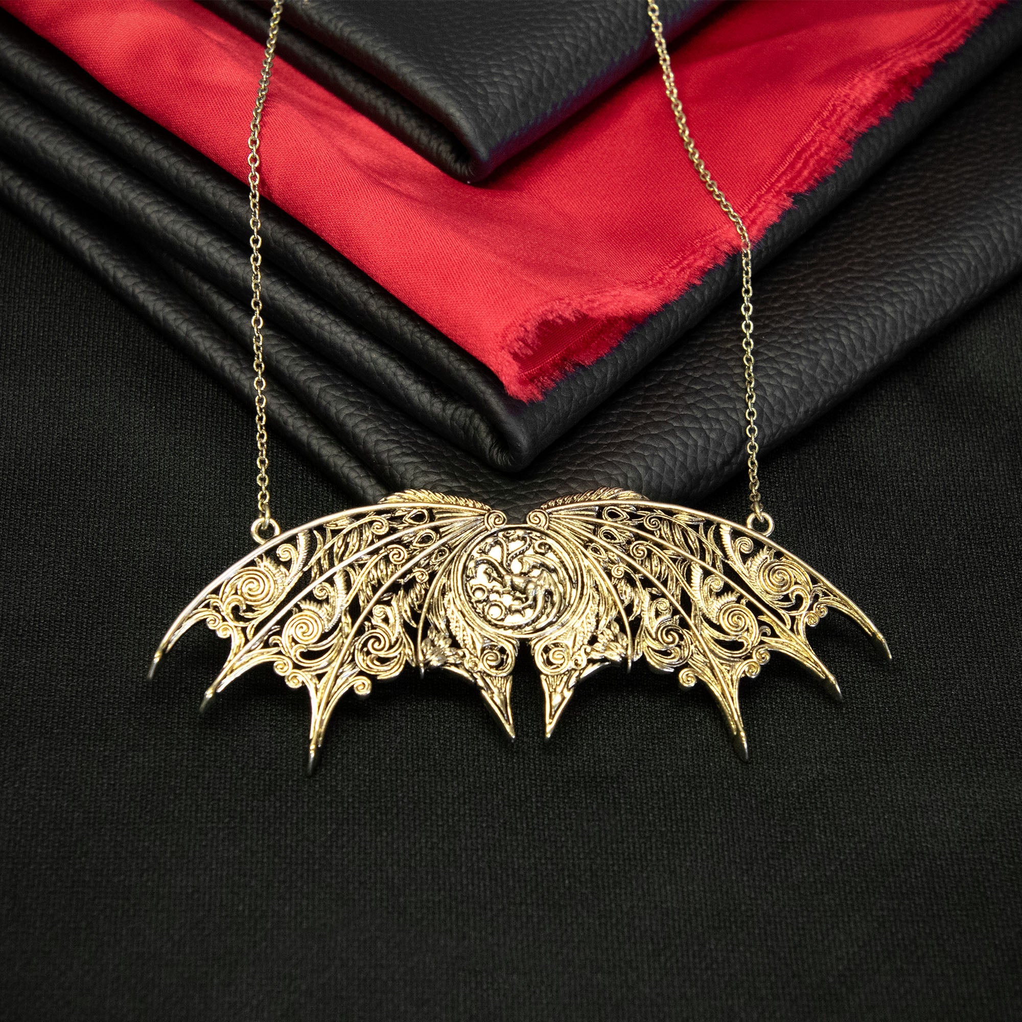 Game Of Thrones: House Of The Dragon Targaryen Plate Double Hung Necklace - Jewelry Brands Shop