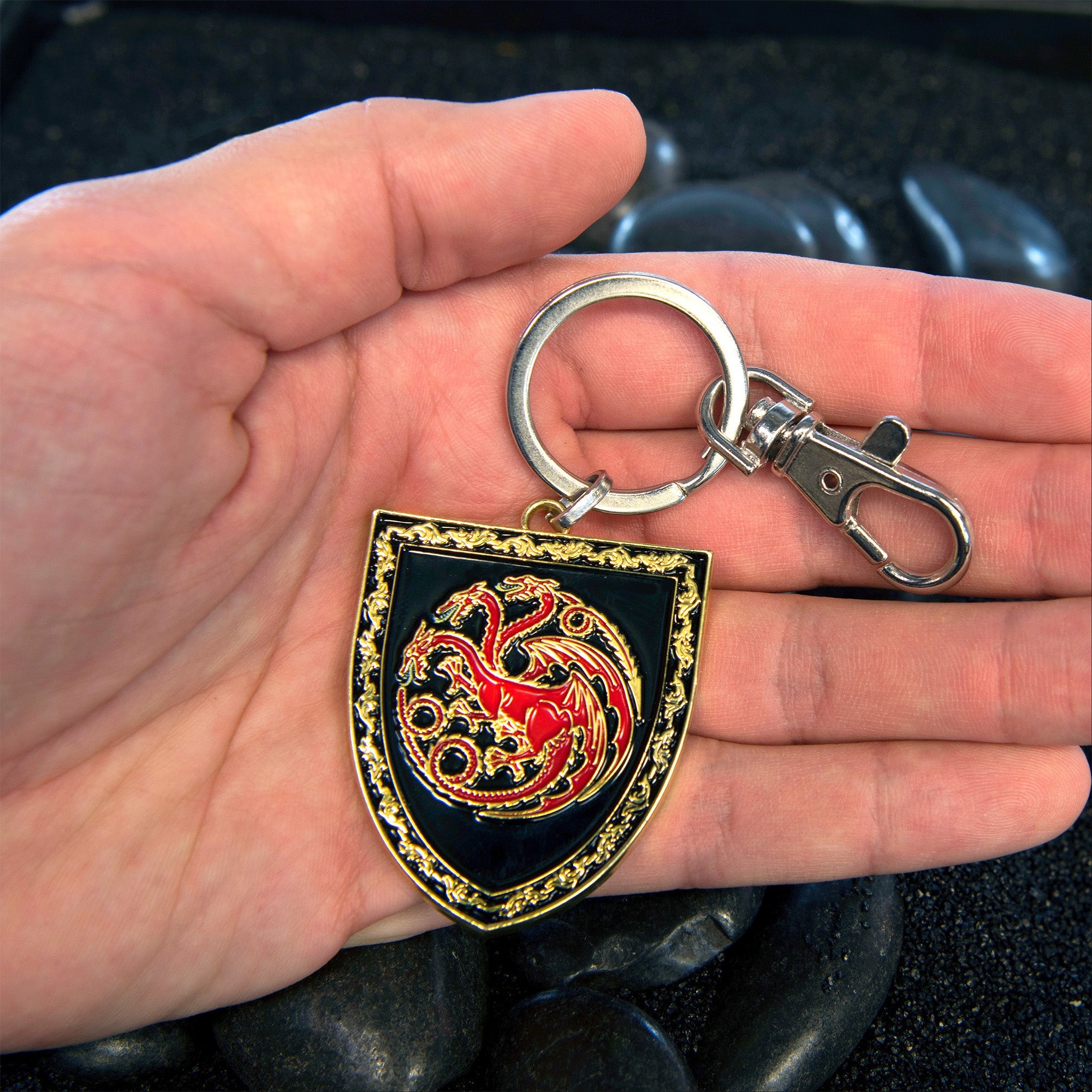 Game Of Thrones: House Of The Dragon Targaryen Shield Enamel Keychain - Jewelry Brands Shop