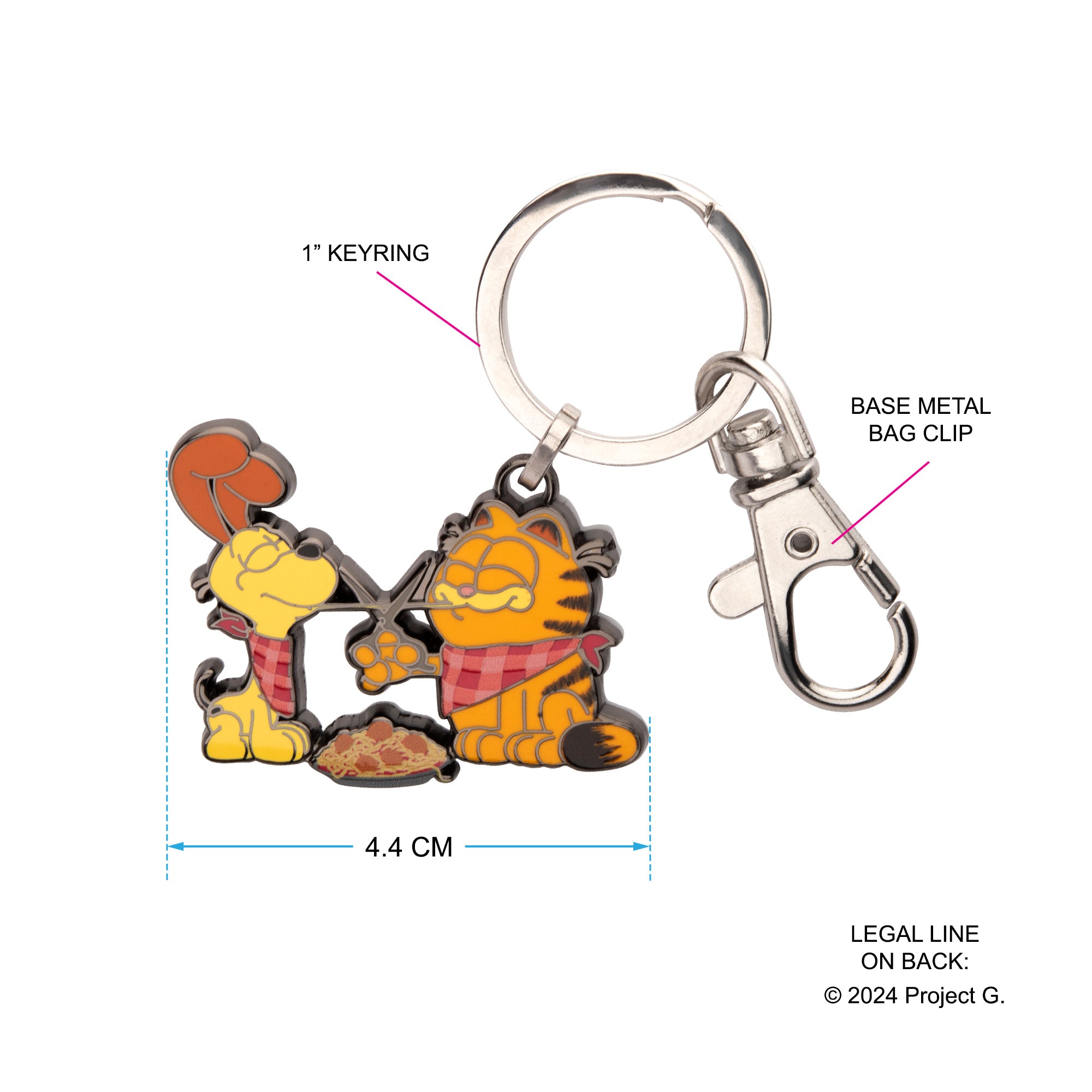 Garfield Odie Pasta Enamel Keychain - Jewelry Brands Shop