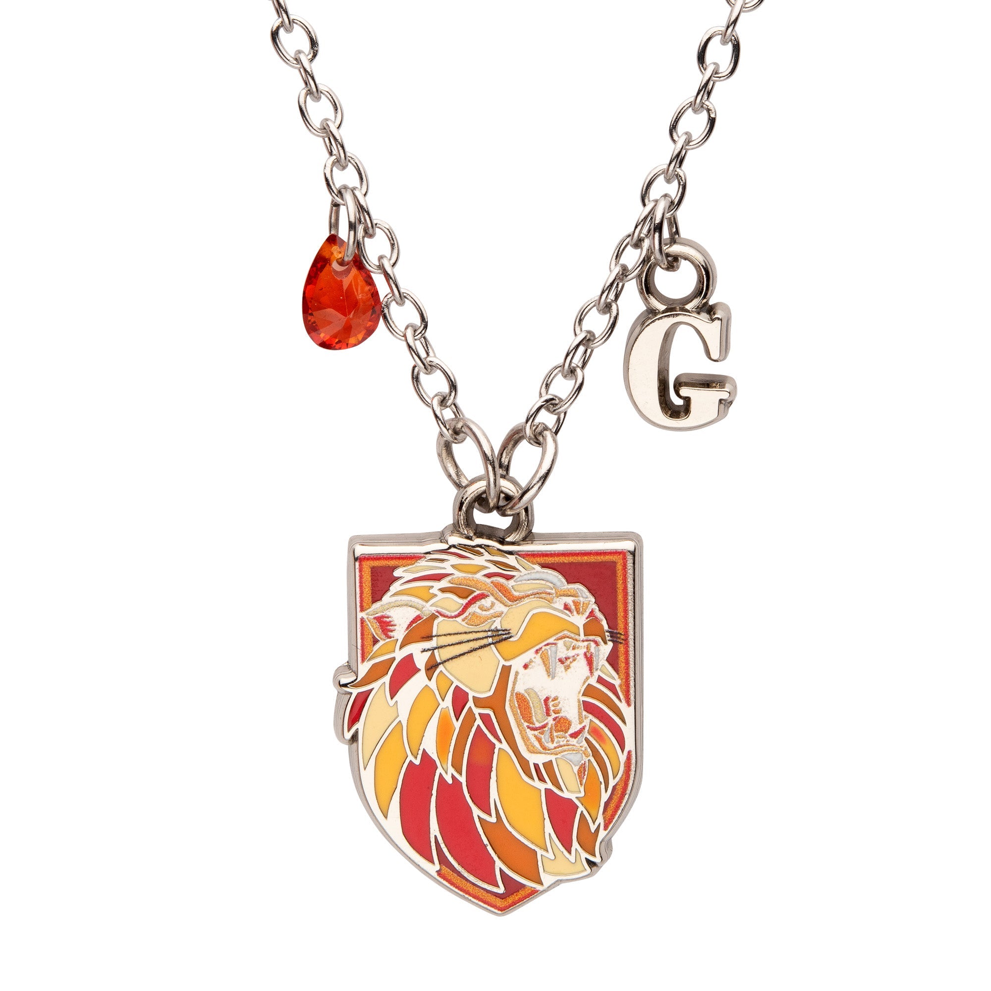 Harry Potter Philosopher's Stone Necklace – Red Crystal Pendant, Gold Tone, Gift Ready