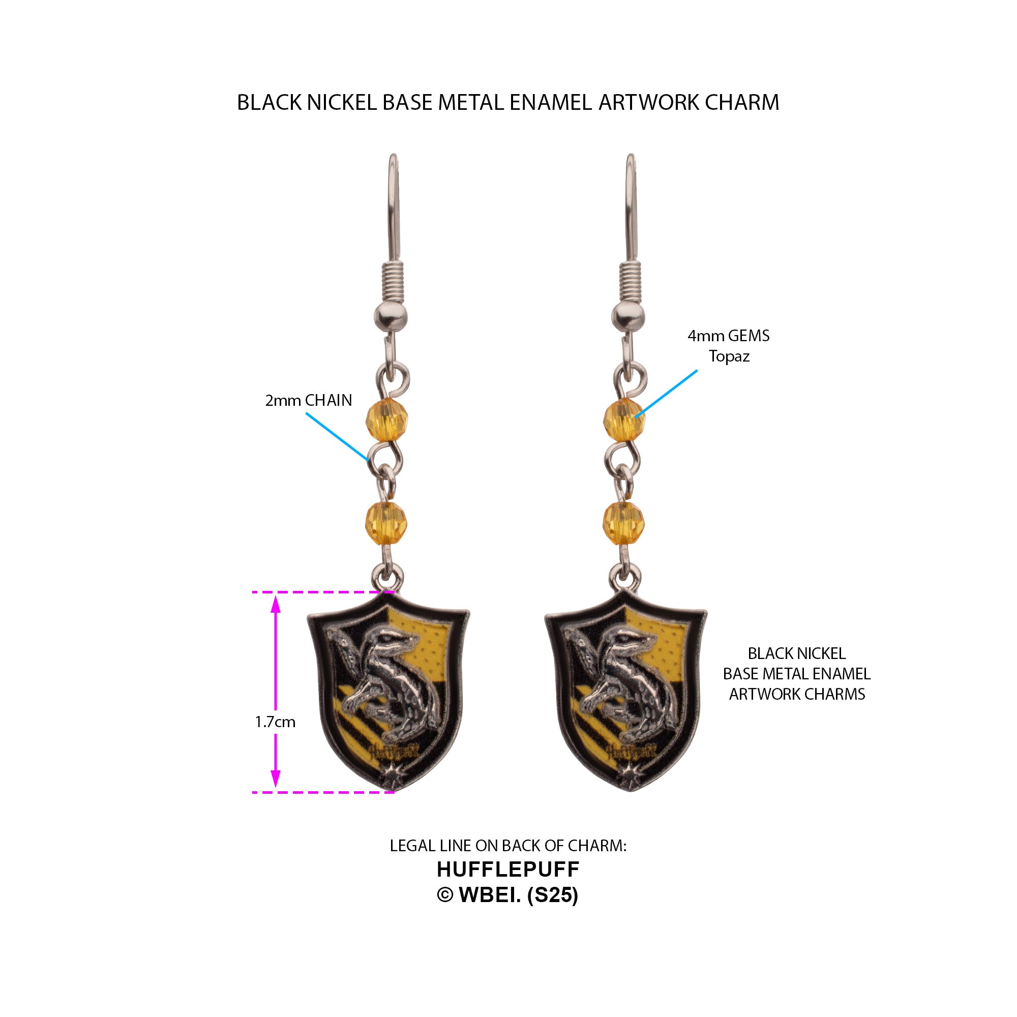 Harry Potter Hufflepuff House Earrings