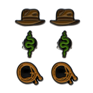 Indiana Jones 5 Enamel Stud pack (3pairs) - Jewelry Brands Shop