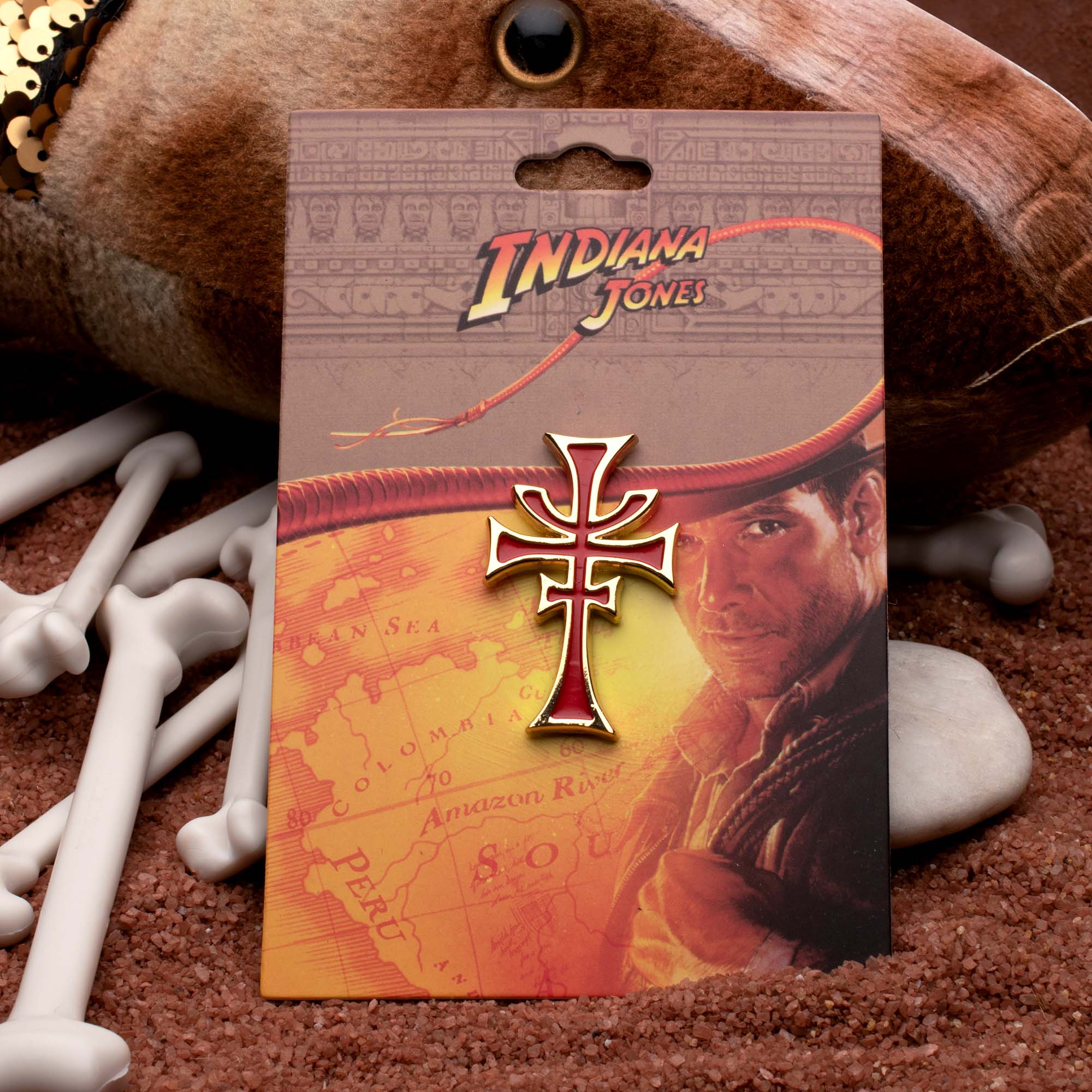 Indiana Jones Raiders of the Lost Ark Brotherhood of the Cruciform Gold IP Pin