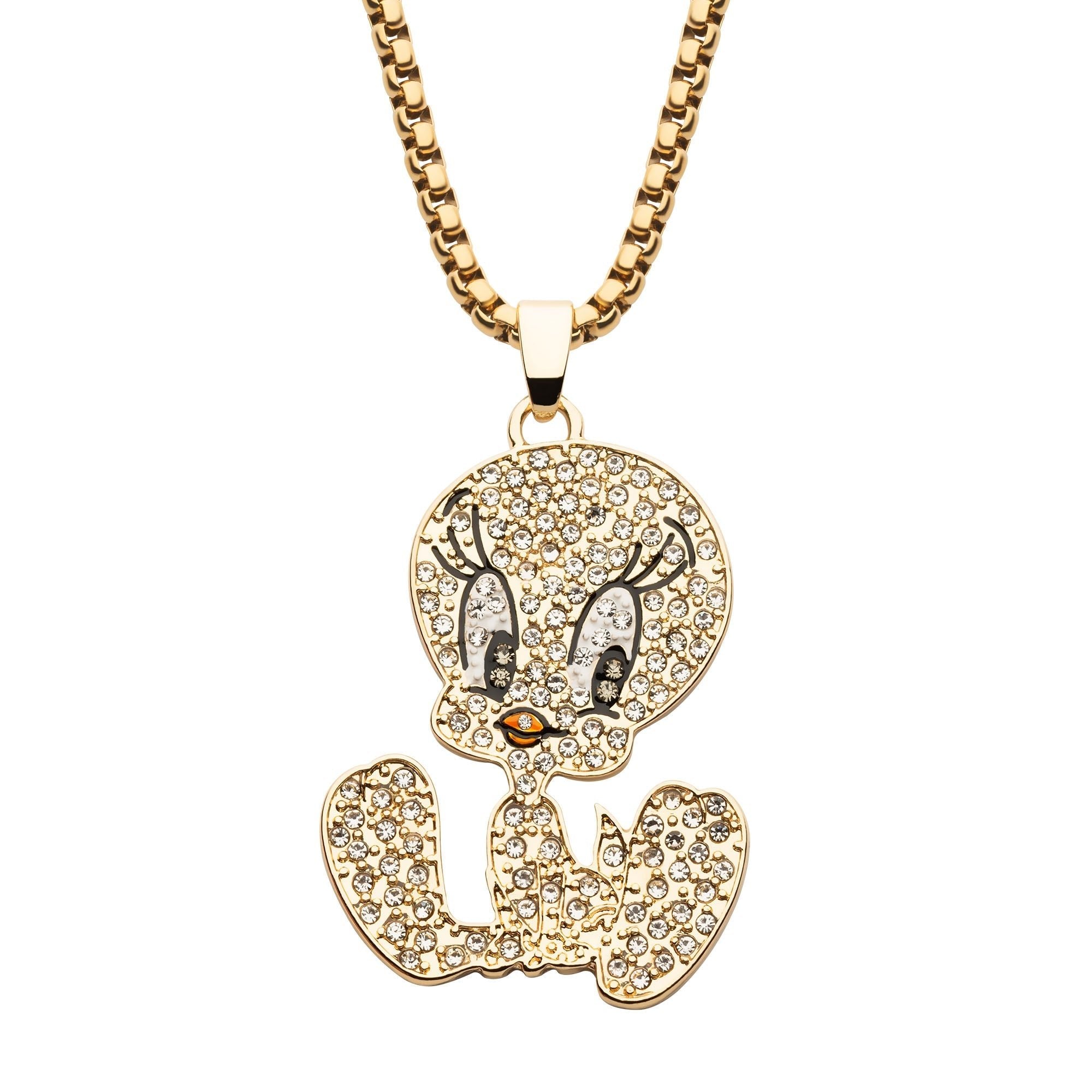 Lonney Tunes Tweety Bird Gold Plated Gemmed Pendants - Jewelry Brands Shop