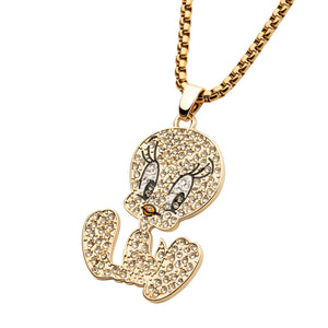 Lonney Tunes Tweety Bird Gold Plated Gemmed Pendants - Jewelry Brands Shop