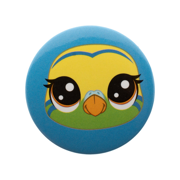 Hasbro Littlest Pet Shop Edie Von Keet Plush Head Button Pin