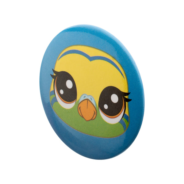 Hasbro Littlest Pet Shop Edie Von Keet Plush Head Button Pin