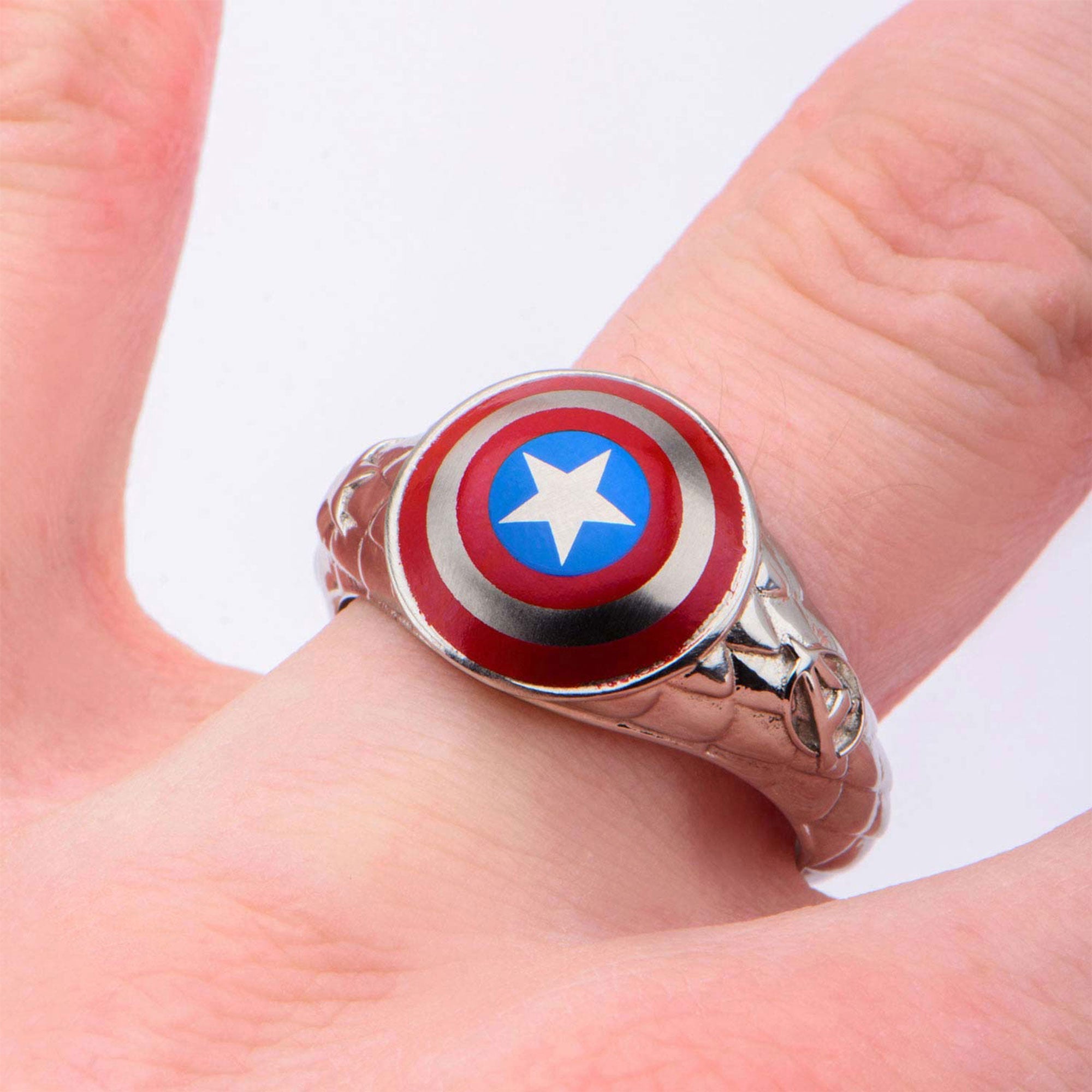 Marvel 3D Captain America Shield Logo Ring - Jewelry Brands Shop