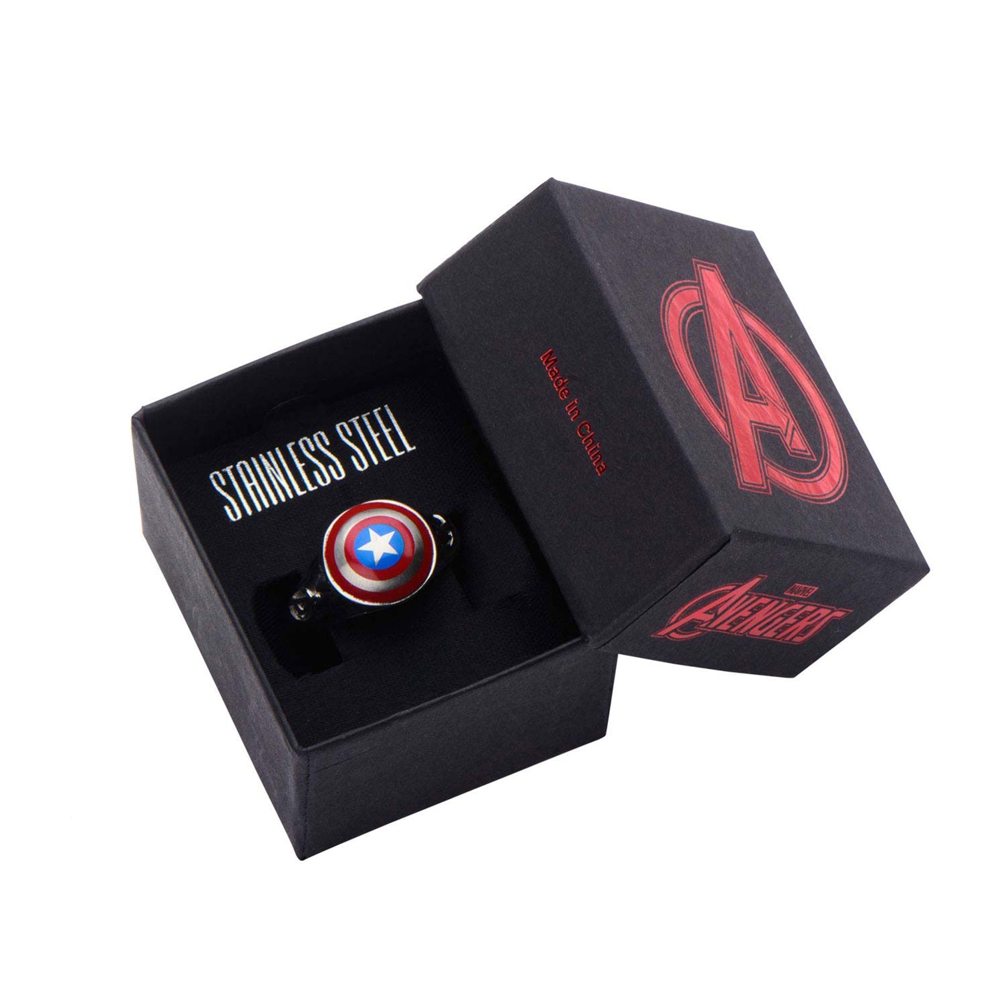 Marvel 3D Captain America Shield Logo Ring - Jewelry Brands Shop