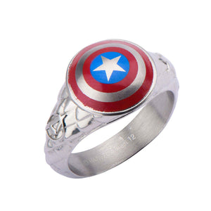 Marvel 3D Captain America Shield Logo Ring - Jewelry Brands Shop