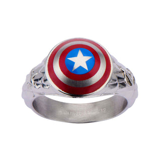 Marvel 3D Captain America Shield Logo Ring - Jewelry Brands Shop