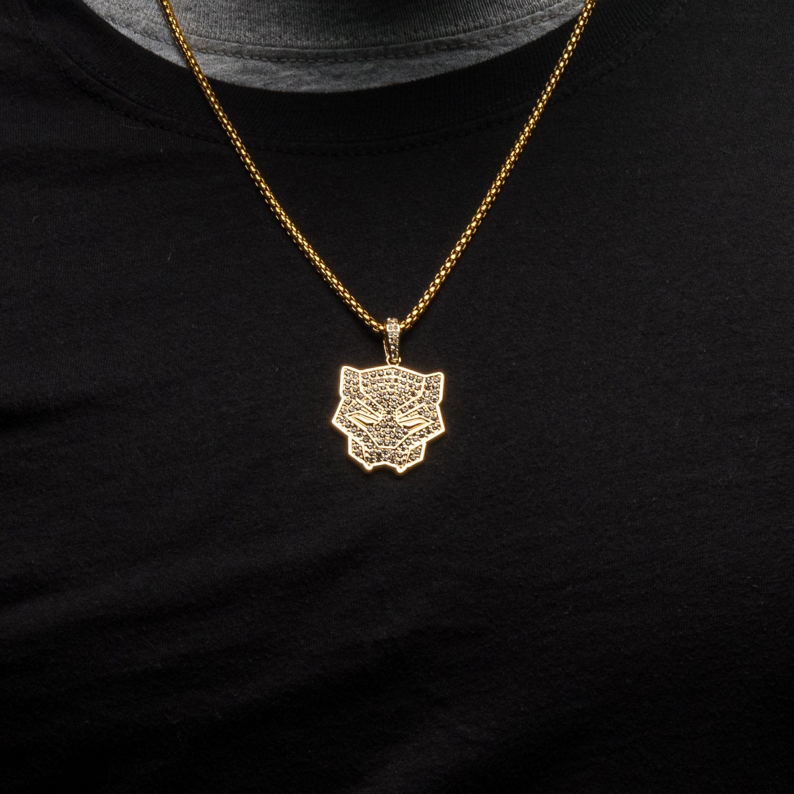 Marvel Black Panther Logo Necklace With Cz Gem [COMING SOON] - Jewelry Brands Shop