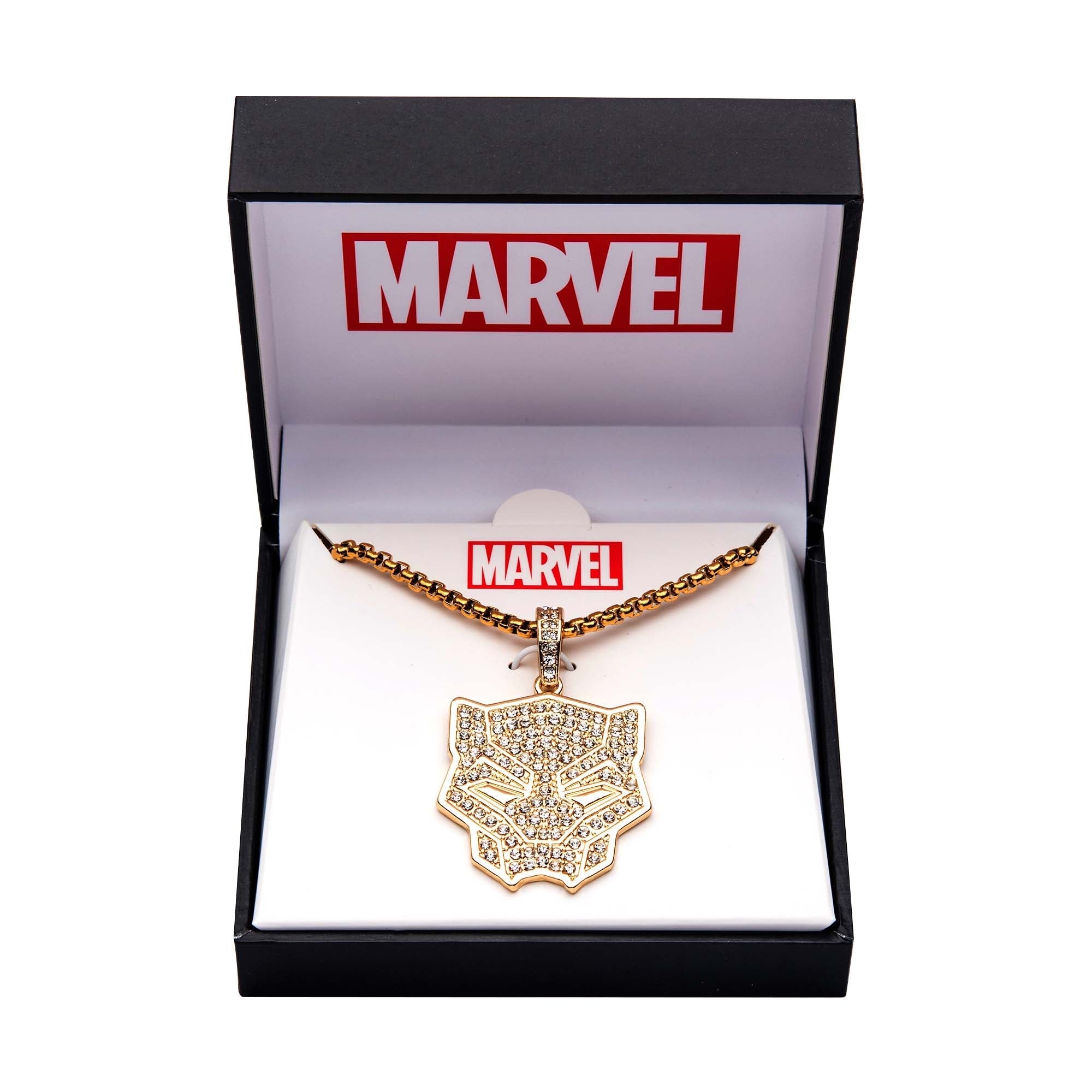 Marvel Black Panther Logo Necklace With Cz Gem [COMING SOON] - Jewelry Brands Shop