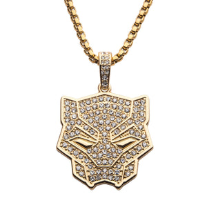 Marvel Black Panther Logo Necklace With Cz Gem [COMING SOON] - Jewelry Brands Shop