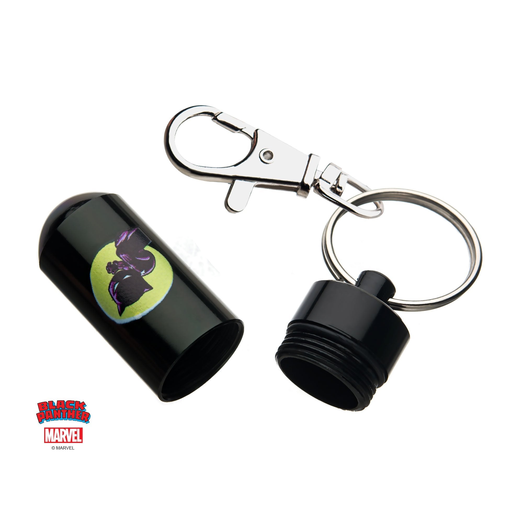 Marvel Black Panther Stash Pill Storage Keychain - Jewelry Brands Shop