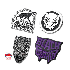 Marvel Black Panther Wakanda Forever Enamel Pin Set (4pcs) - Jewelry Brands Shop