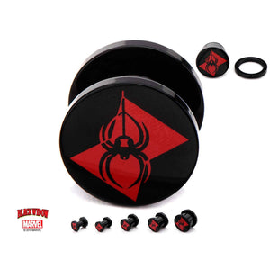 Marvel Black Widow Logo Acrylic Screw Fit Plug - Jewelry Brands Shop