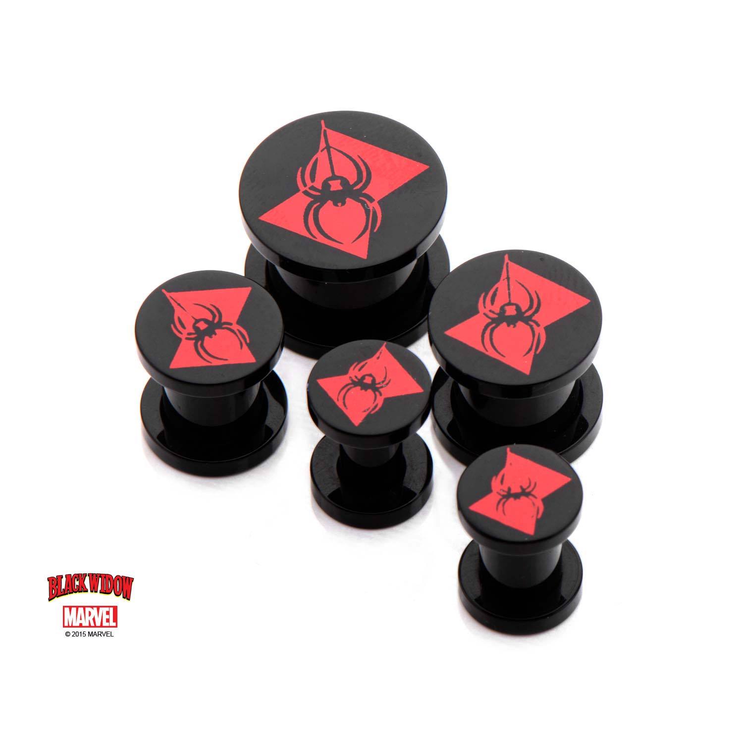 Marvel Black Widow Logo Acrylic Screw Fit Plug - Jewelry Brands Shop