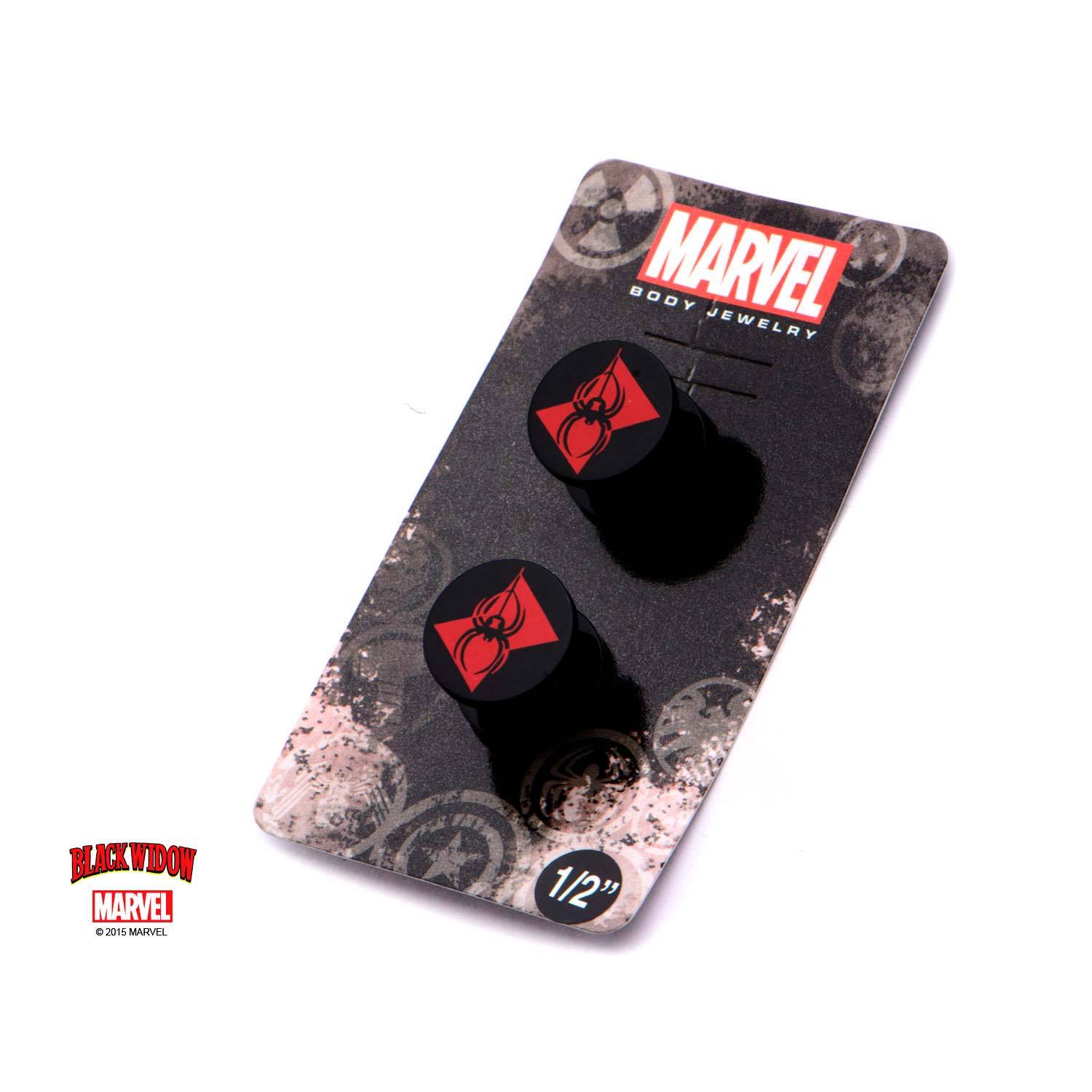 Marvel Black Widow Logo Acrylic Screw Fit Plug - Jewelry Brands Shop