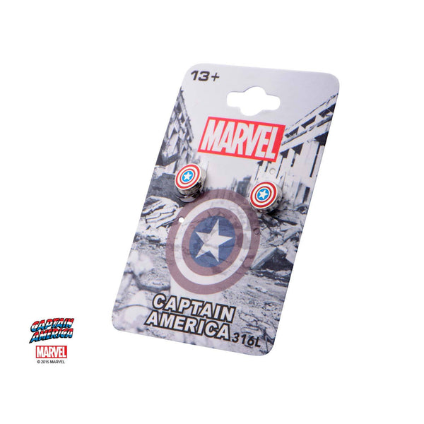 Marvel Captain America Shield Logo Stud Earrings