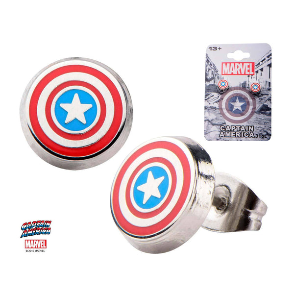 Marvel Captain America Shield Logo Stud Earrings