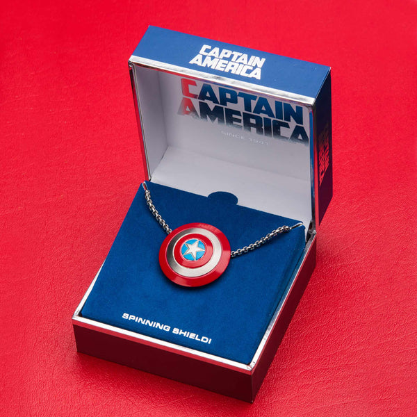 Marvel Captain America Spinning Shield Pendant Necklace