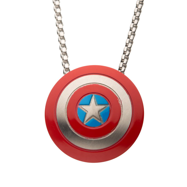 Marvel Captain America Spinning Shield Pendant Necklace