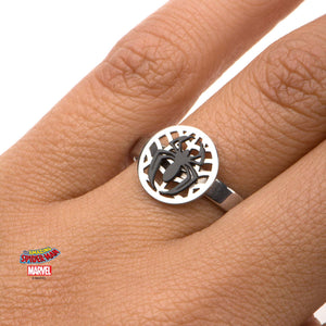 Marvel Cut Out Spider Ovelapped on Spider Web Petite Ring - Jewelry Brands Shop