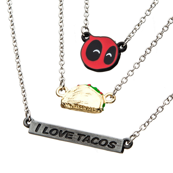 Marvel Deadpool 3-Tier Tacos Pendant Necklace