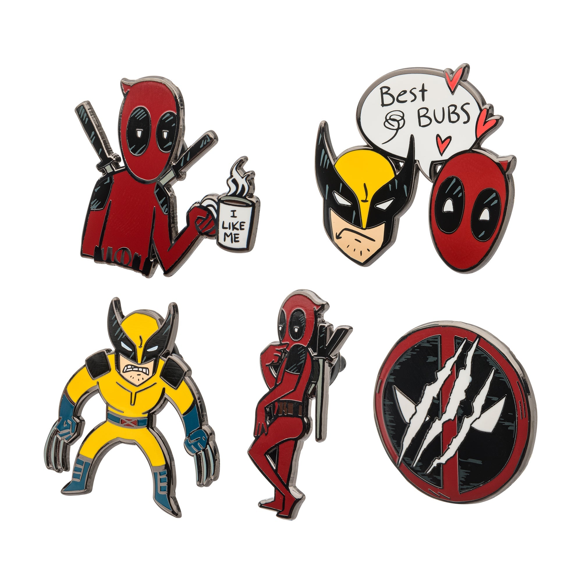 Marvel Deadpool and Wolverine 5 - pc Pin Set - Jewelry Brands Shop