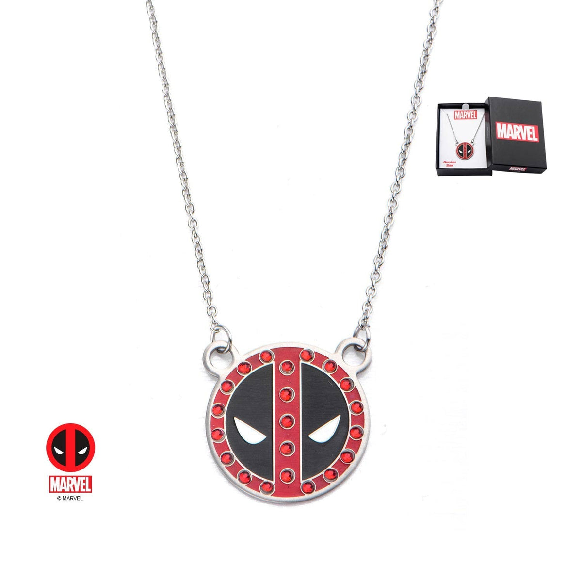 Marvel Deadpool with Gem Pendant Necklace