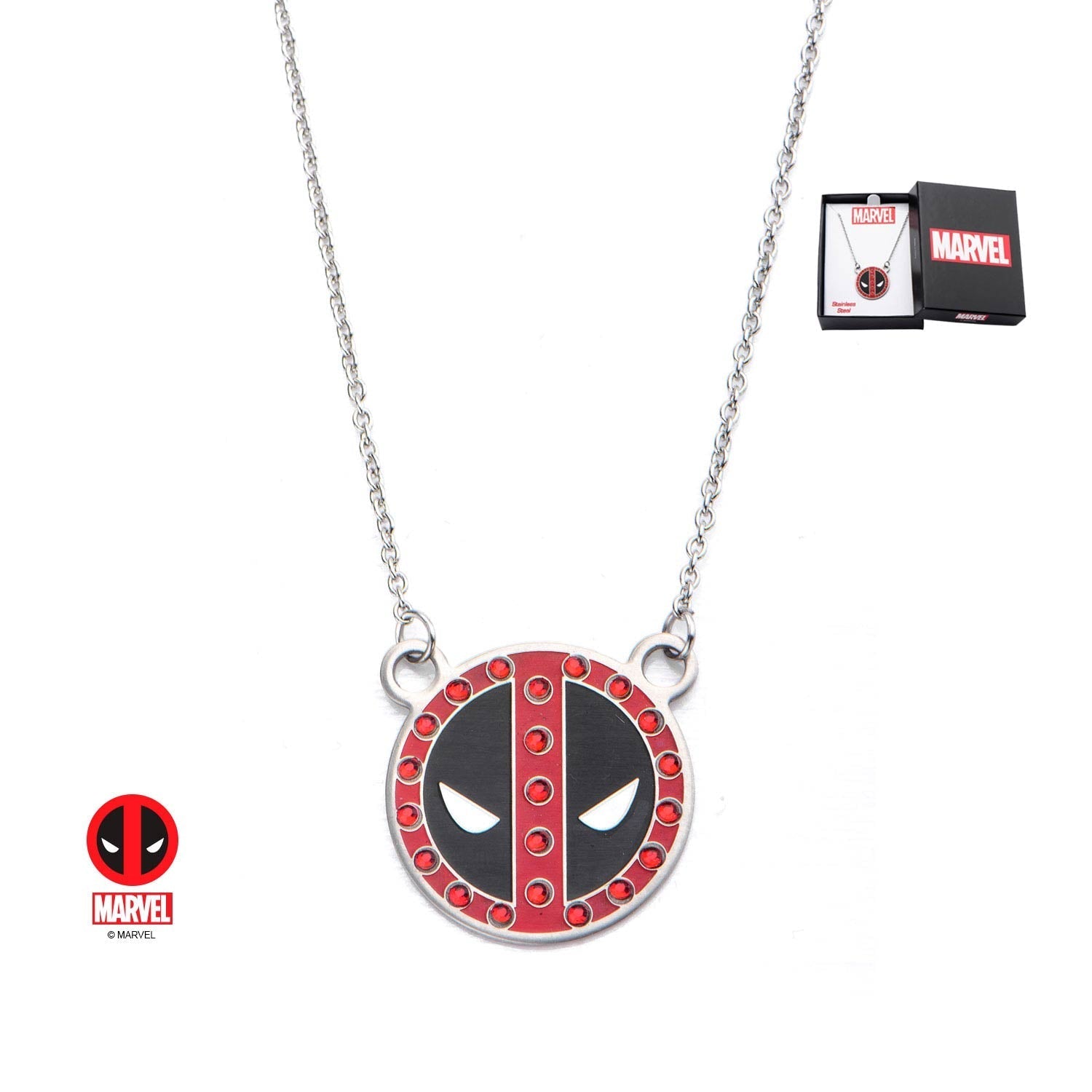 Marvel Deadpool with Gem Pendant Necklace - Jewelry Brands Shop